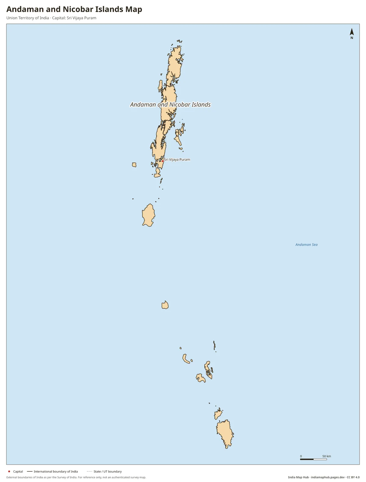 Andaman and Nicobar Islands Map – Union Territory of India · Capital: Sri Vijaya Puram