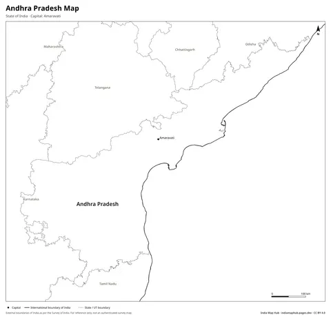 Andhra Pradesh Map – Black & white