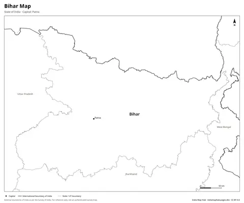 Bihar Map – Black & white
