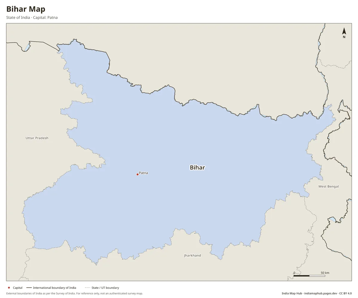 Bihar Map – State of India · Capital: Patna