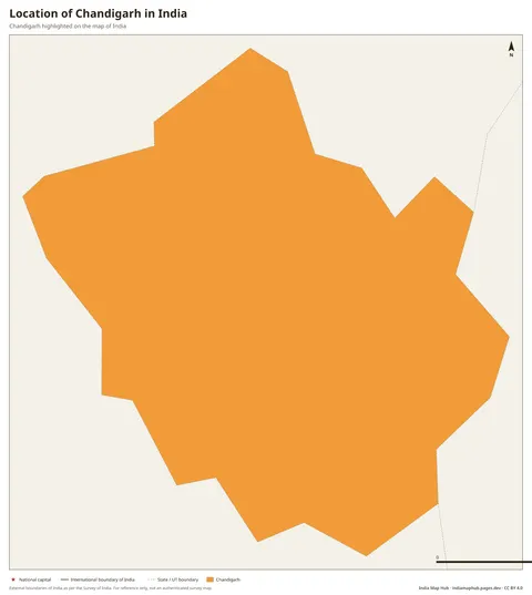 Chandigarh on India Map