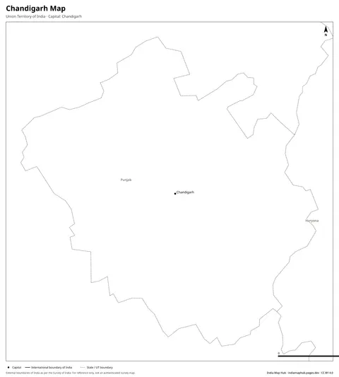 Chandigarh Map – Black & white