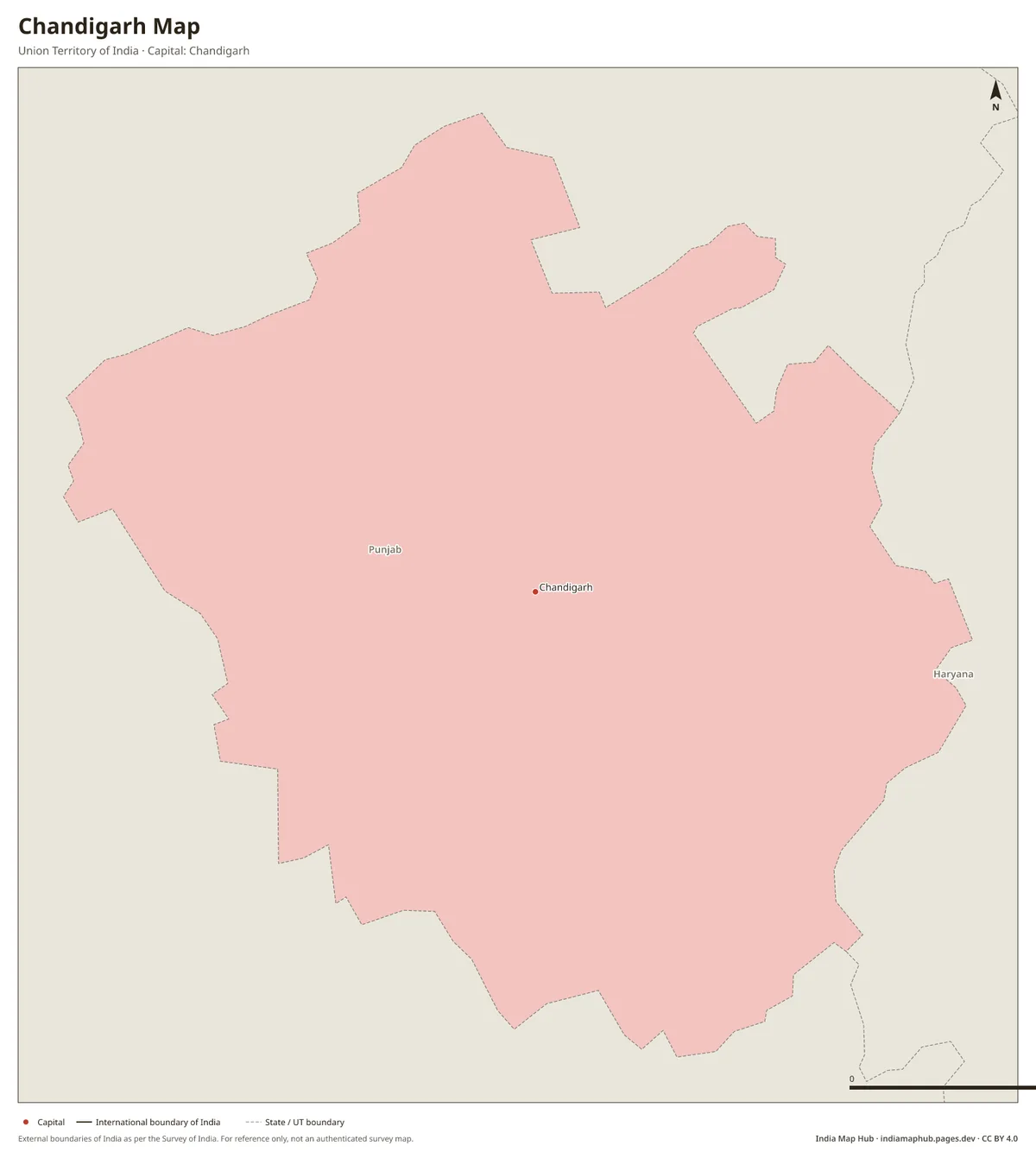 Chandigarh Map – Union Territory of India · Capital: Chandigarh