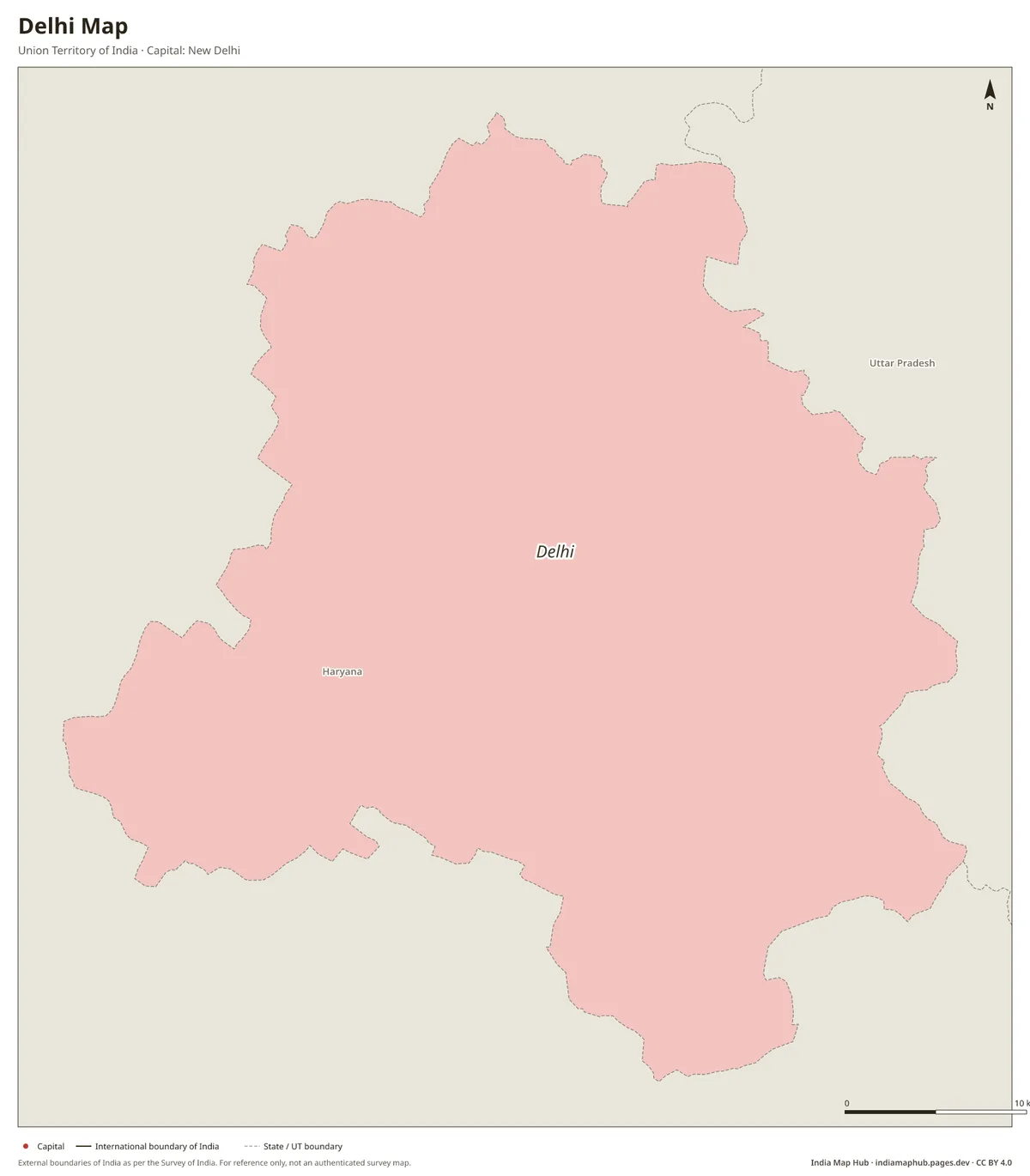 Delhi Map – Union Territory of India · Capital: New Delhi