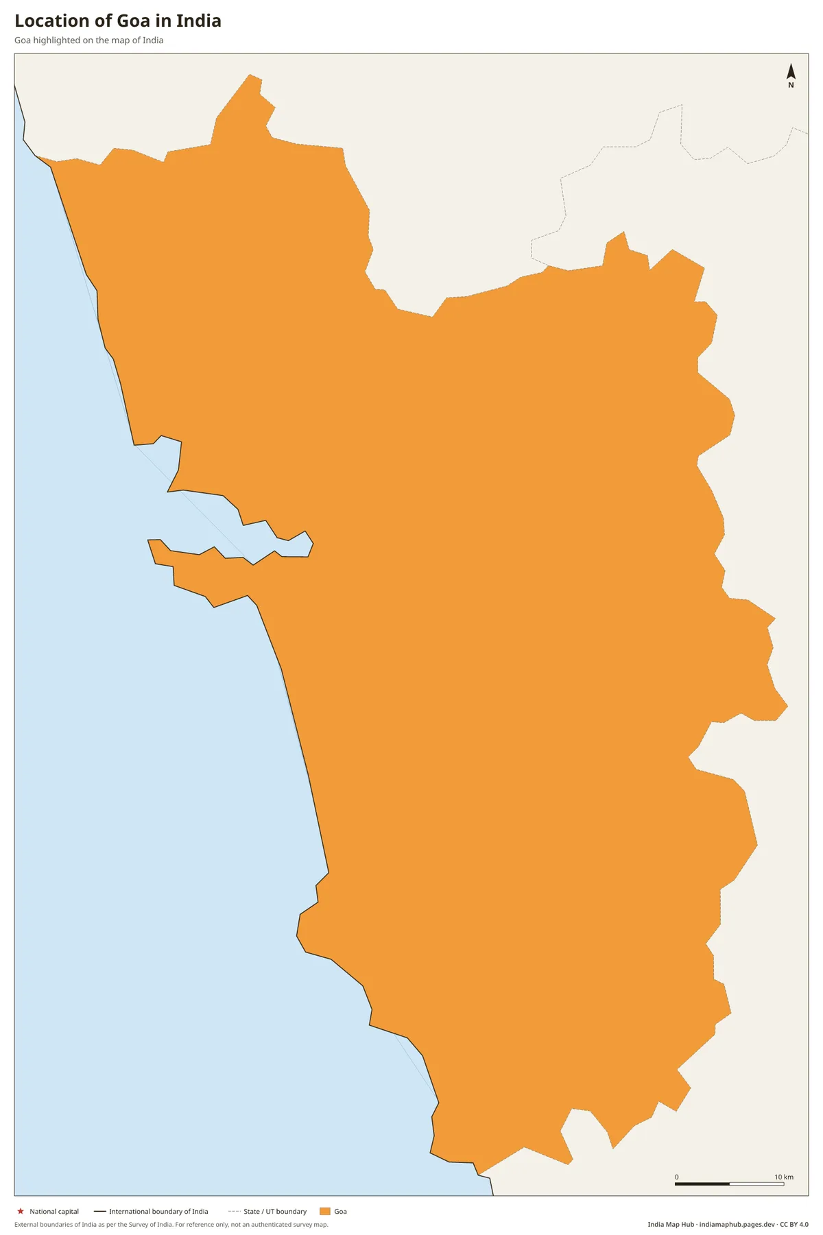 Location of Goa in India – Goa highlighted on the map of India
