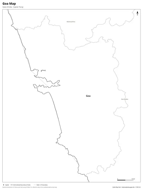 Goa Map – Black & white