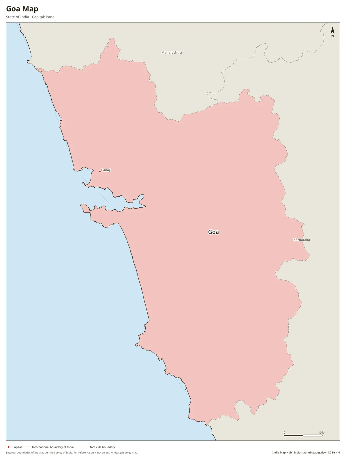 Goa Map – State of India · Capital: Panaji