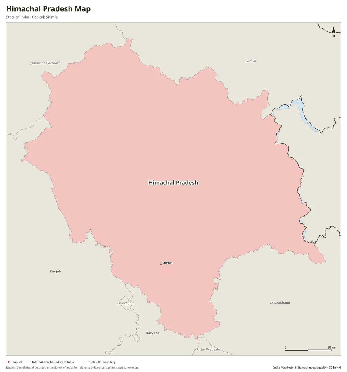 Himachal Pradesh Map – State of India · Capital: Shimla