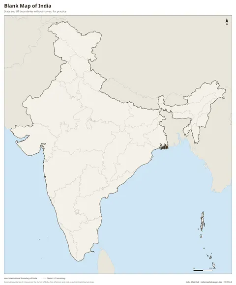 Blank Map of India – Colour