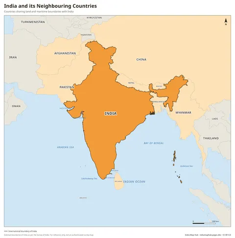 India and Neighbouring Countries Map