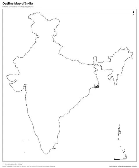 Outline Map of India