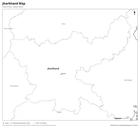 Jharkhand Map – Black & white