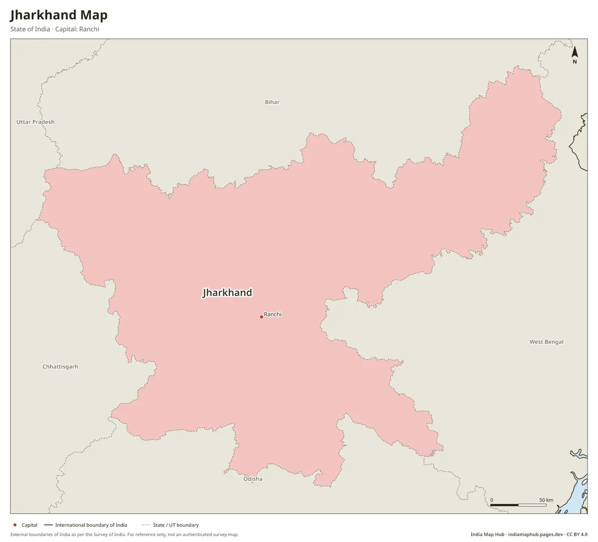Jharkhand Map – State of India · Capital: Ranchi