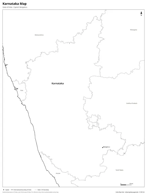Karnataka Map – Black & white
