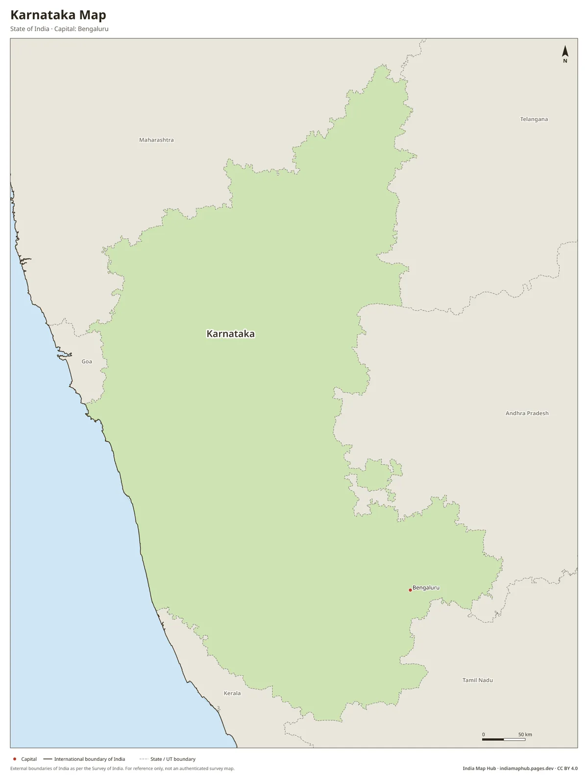 Karnataka Map – State of India · Capital: Bengaluru