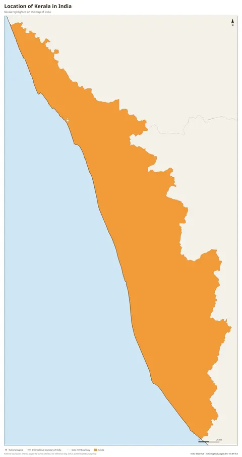 Kerala on India Map