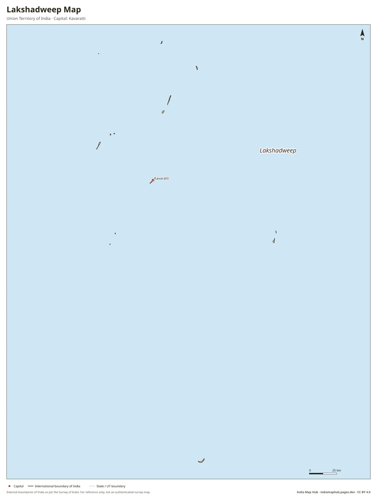 Lakshadweep Map – Union Territory of India · Capital: Kavaratti