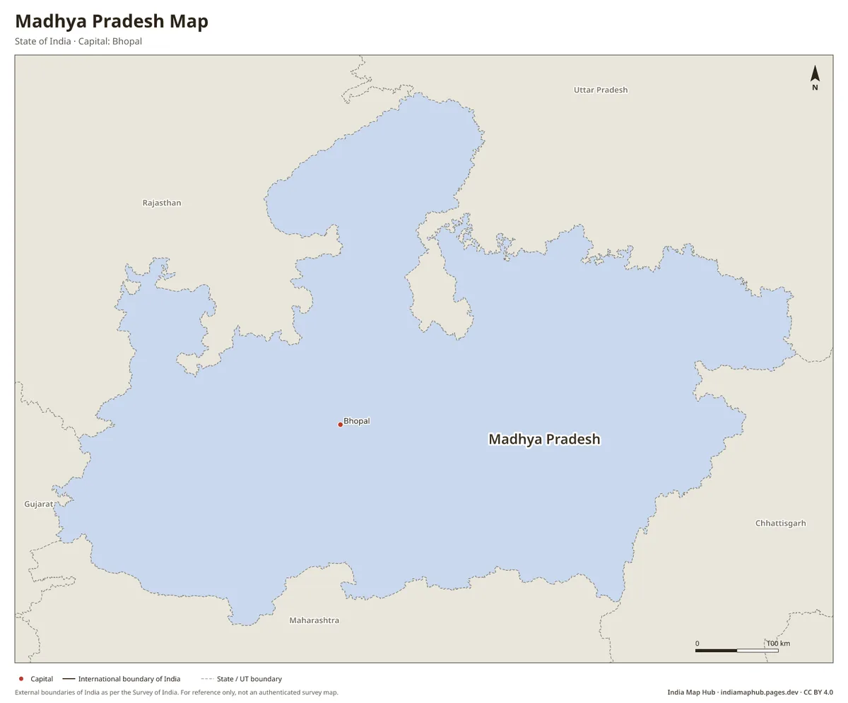 Madhya Pradesh Map – State of India · Capital: Bhopal