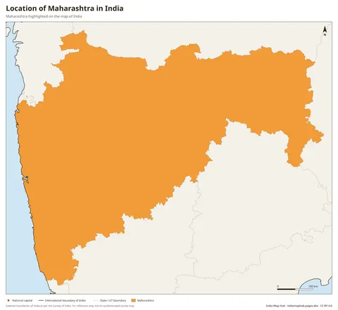 Maharashtra on India Map