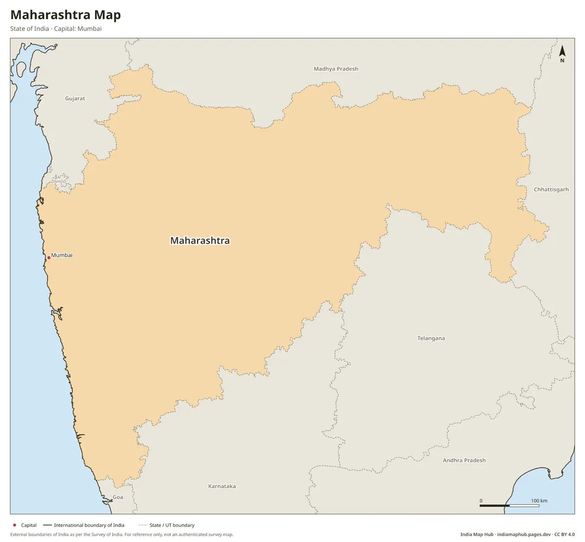 Maharashtra Map – State of India · Capital: Mumbai