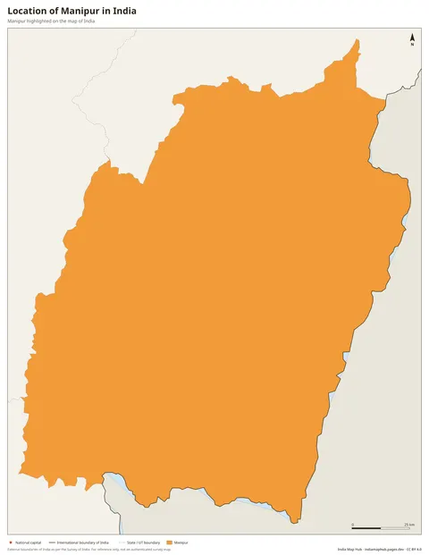 Manipur on India Map