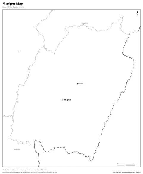 Manipur Map – Black & white