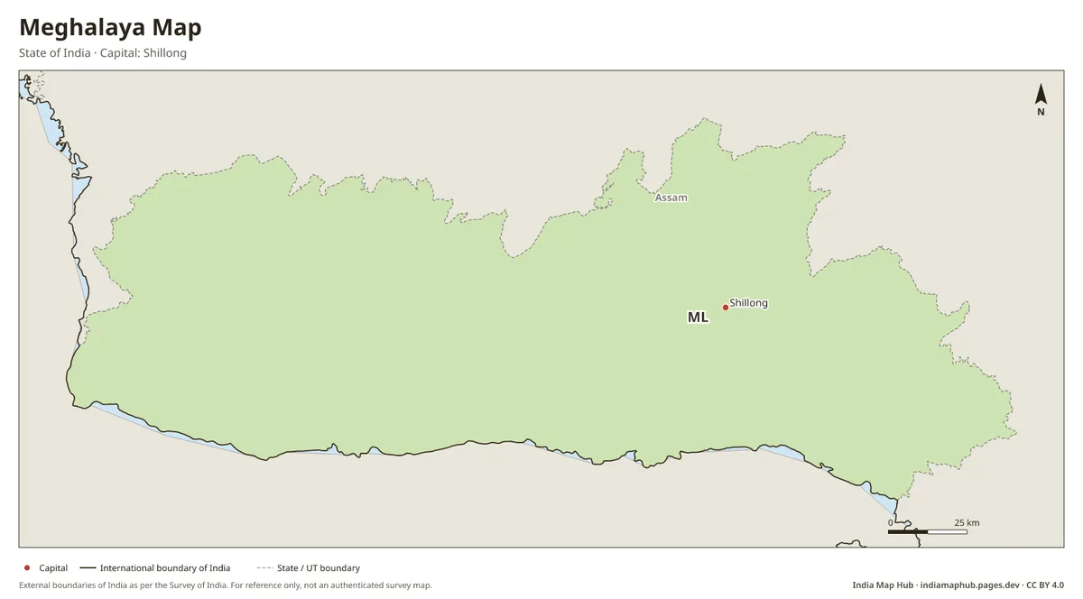 Meghalaya Map – State of India · Capital: Shillong
