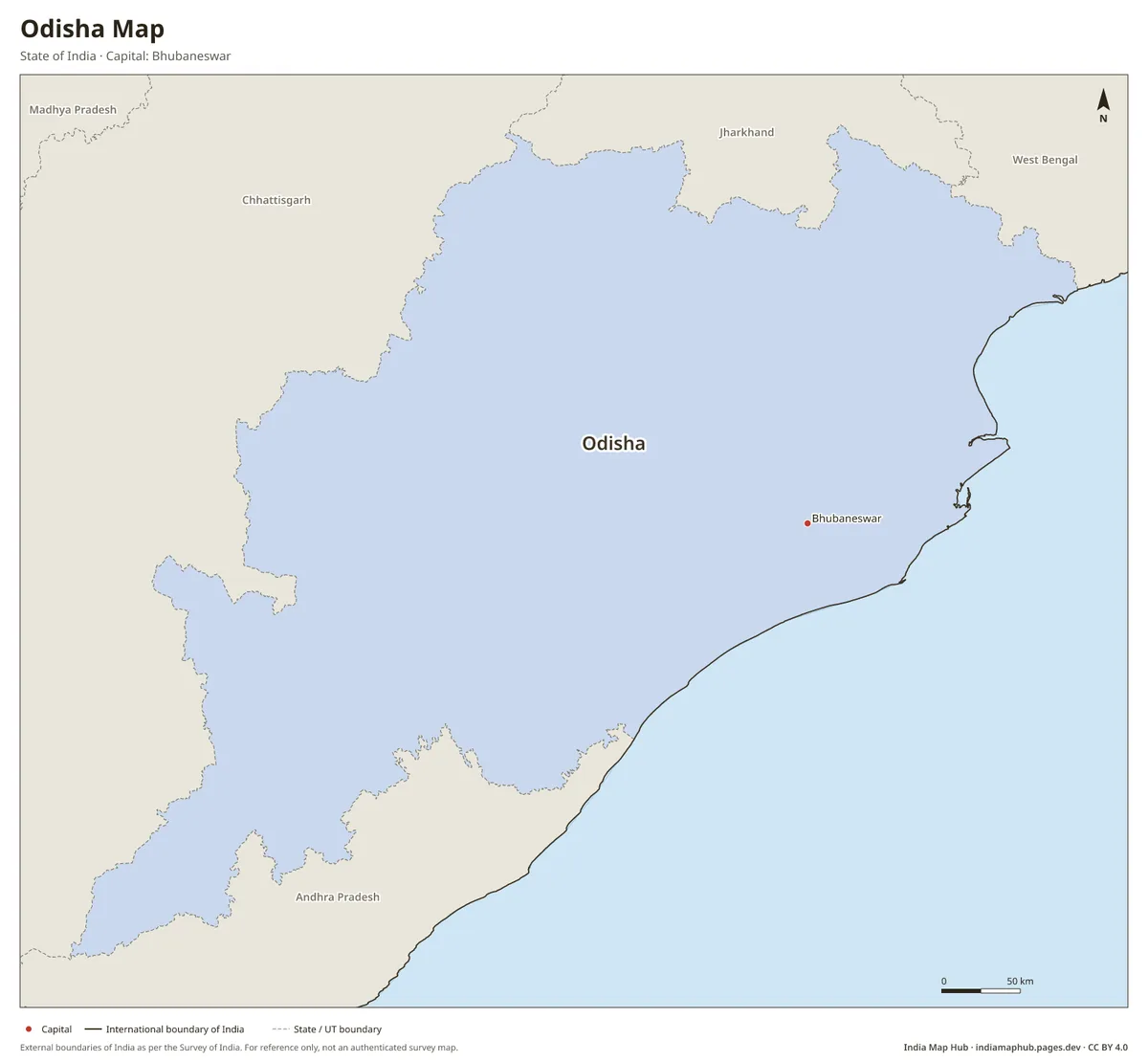 Odisha Map – State of India · Capital: Bhubaneswar