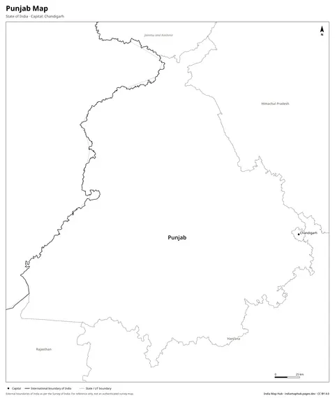 Punjab Map – Black & white