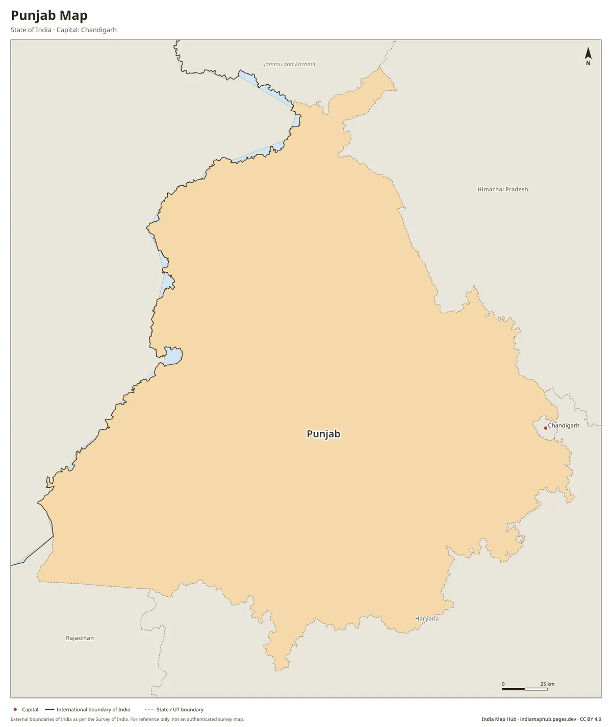 Punjab Map – State of India · Capital: Chandigarh