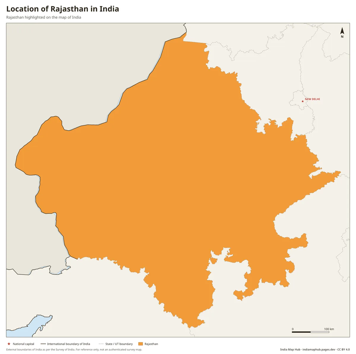 Location of Rajasthan in India – Rajasthan highlighted on the map of India