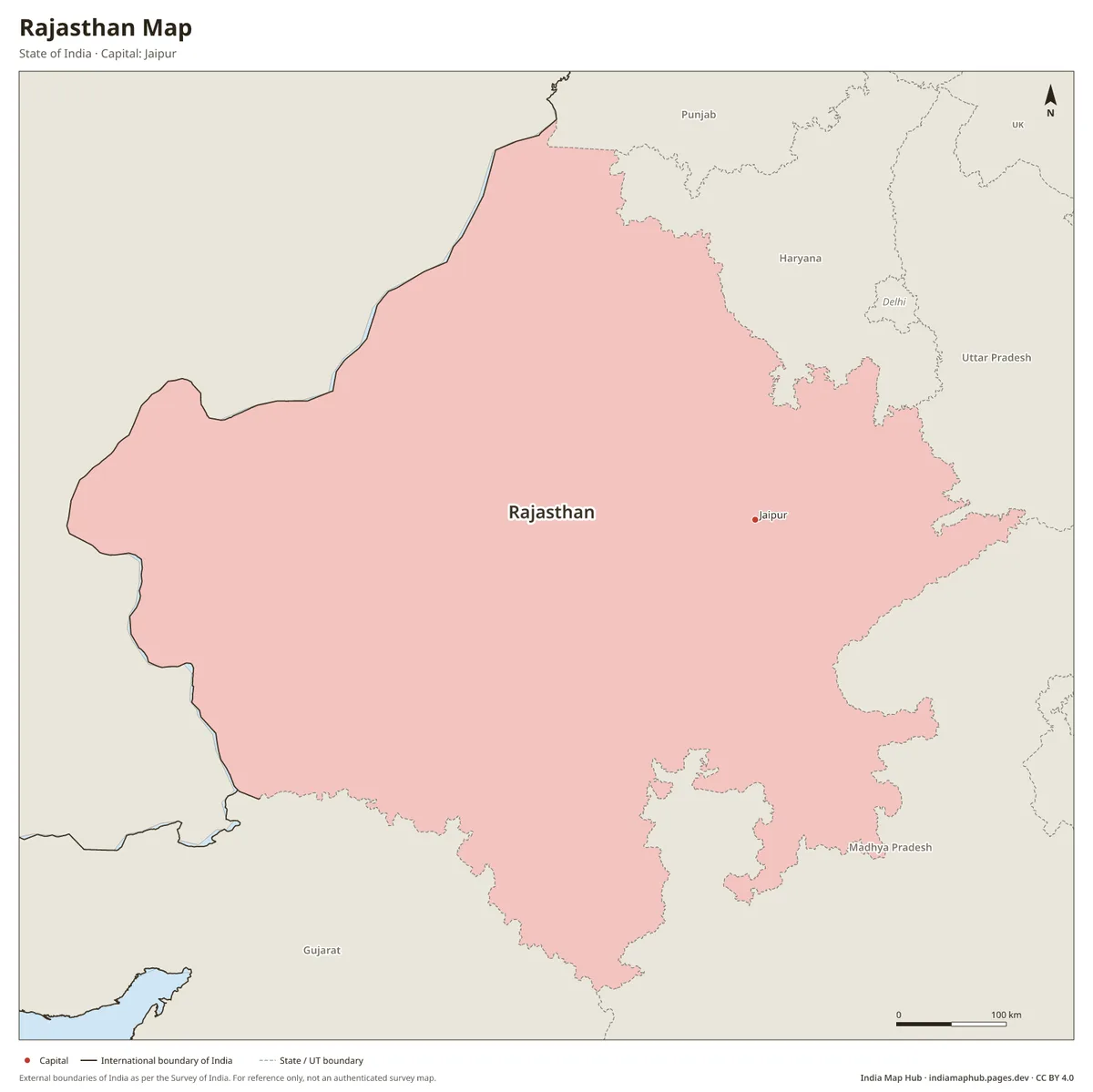 Rajasthan Map – State of India · Capital: Jaipur