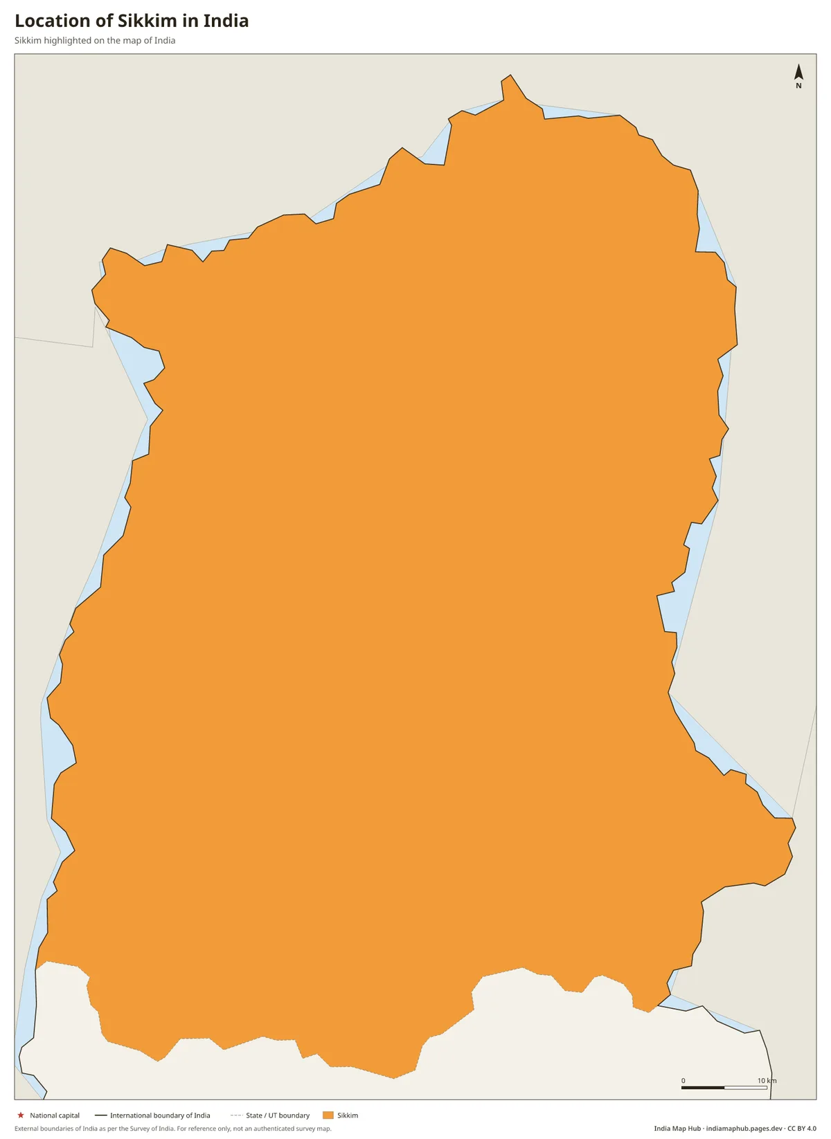 Location of Sikkim in India – Sikkim highlighted on the map of India