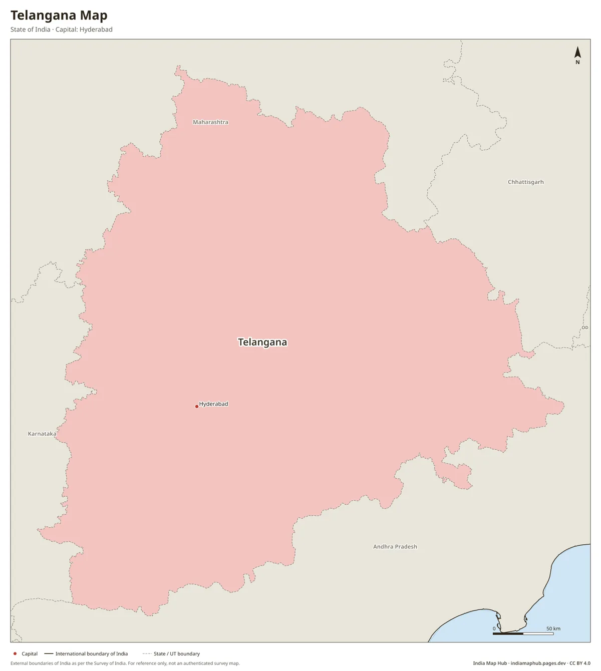 Telangana Map – State of India · Capital: Hyderabad