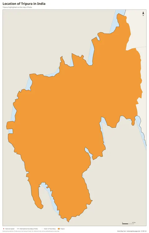 Tripura on India Map