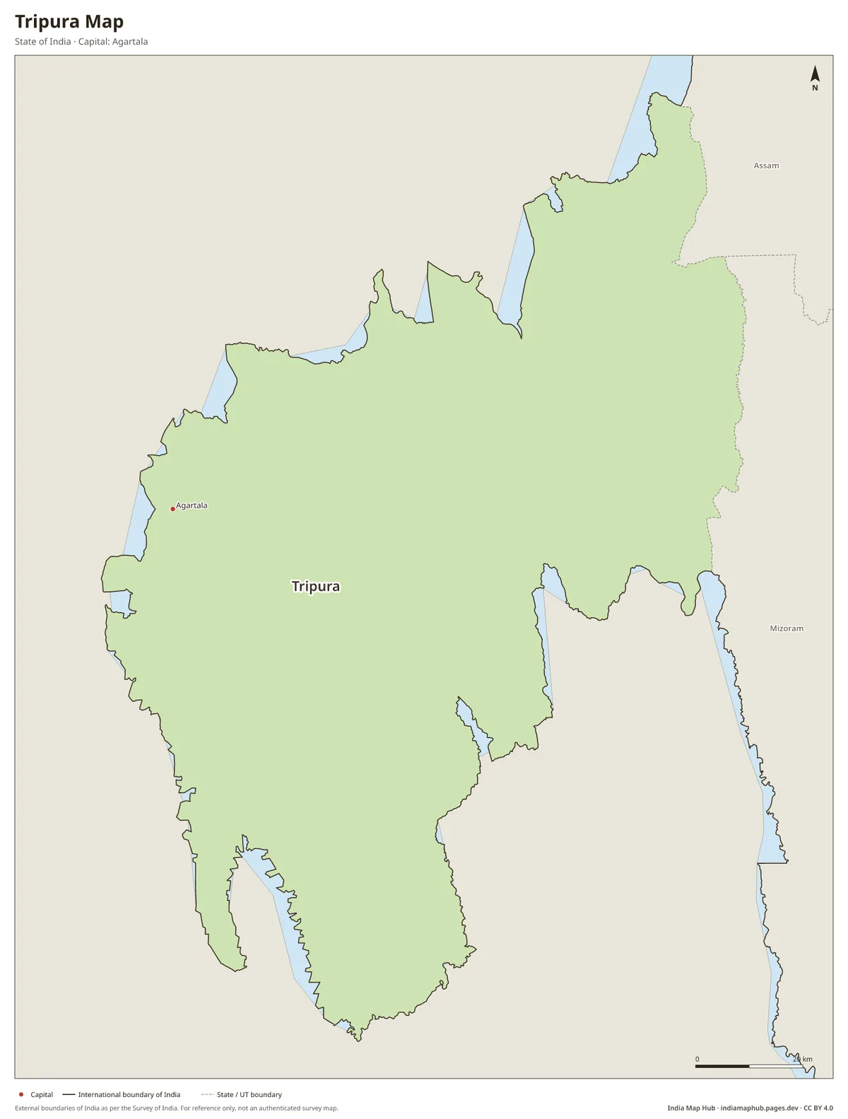 Tripura Map – State of India · Capital: Agartala