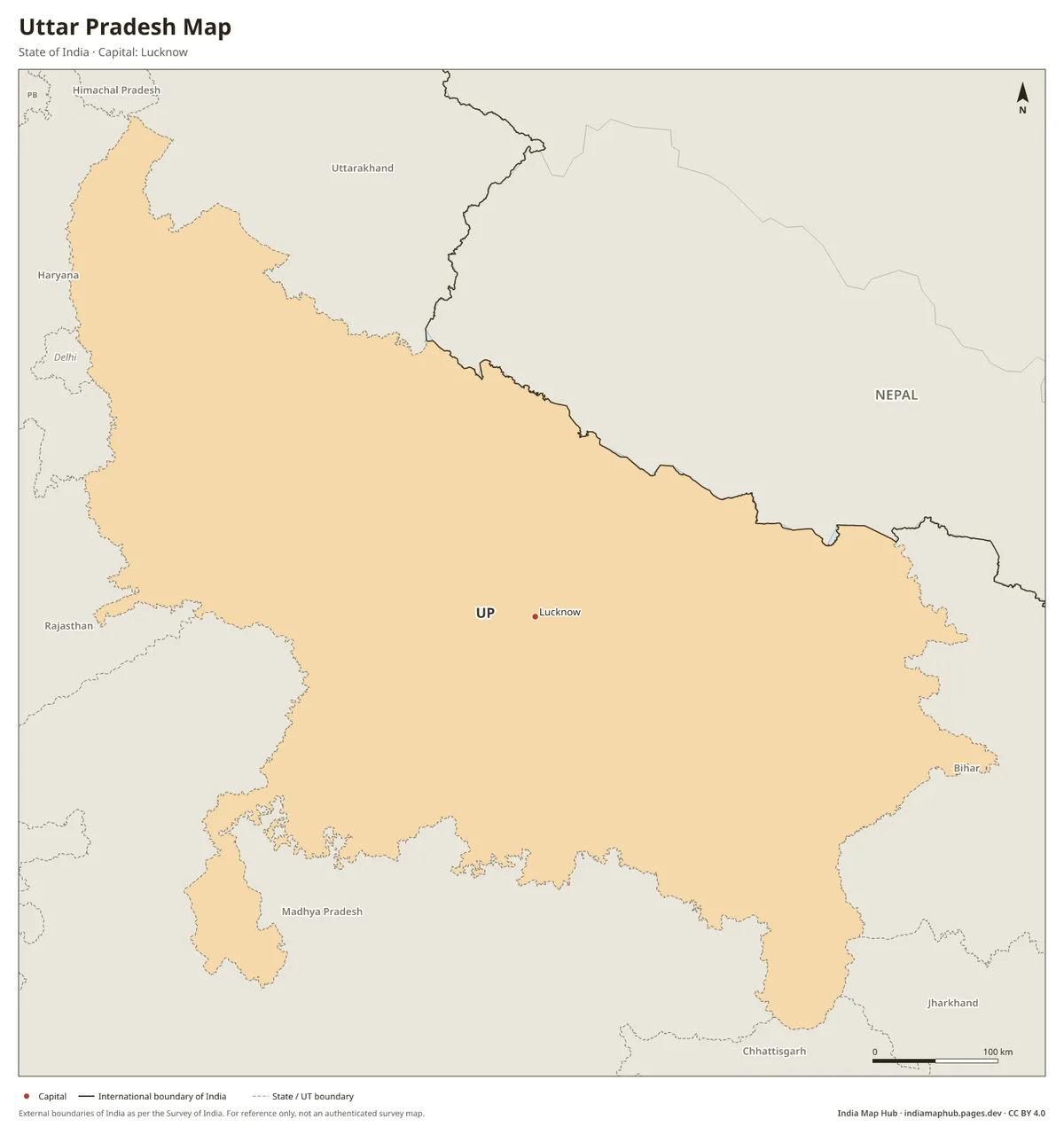 Uttar Pradesh Map – State of India · Capital: Lucknow