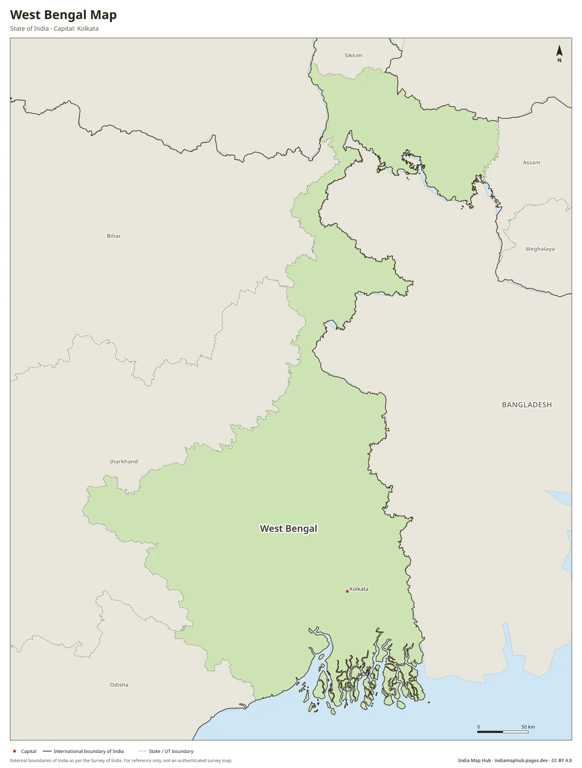 West Bengal Map – State of India · Capital: Kolkata