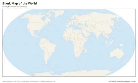 Blank World Map – Colour