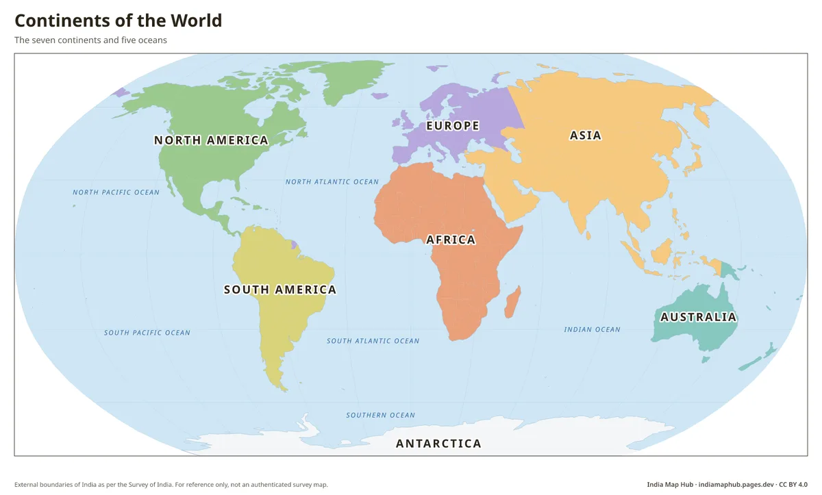 Continents of the World – The seven continents and five oceans