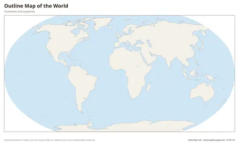 World Outline Map – Colour
