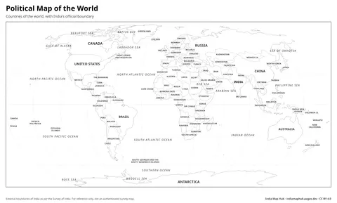World Political Map – Black & white